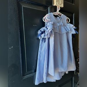 little trendsetter blue and white dress